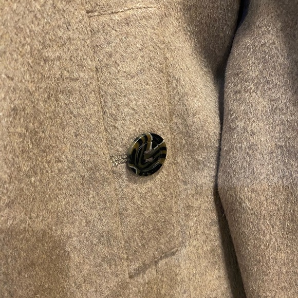 Calvin Klein Tan Wool Blend Peacoat NWOT - Size 12P - Picture 4 of 11